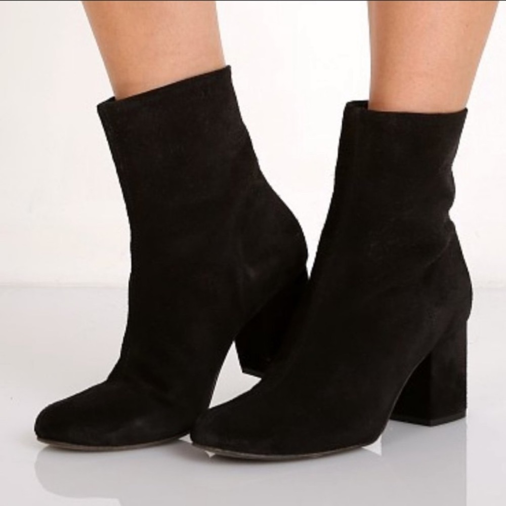 Free People Cecile Ankle Boot in Black Suede | EUC